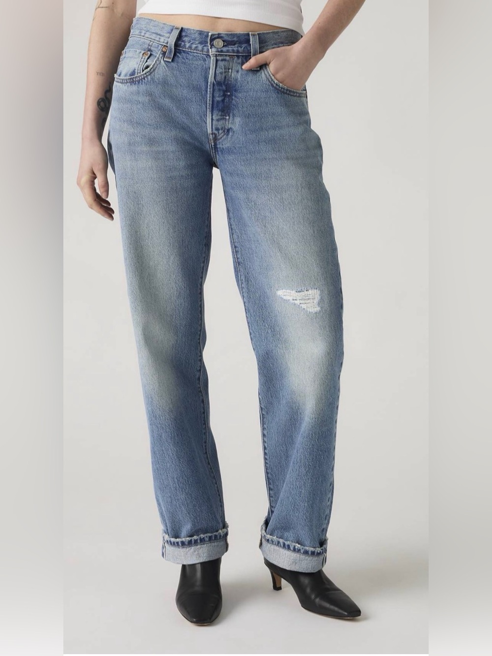 Levi's 501 90’s Selvedge Straight Jeans in “fresh plan” 26x32 - Picture 2 of 9